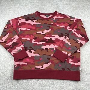 Eddie Bauer Cozy Camp Crewneck Sweatshirt Red Camo